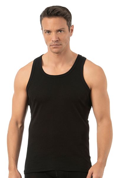 ÖZKAN underwear Özkan 0113 6 Pack Men's 100% Cotton Flexible Soft Rib Thick Strap Undershirt