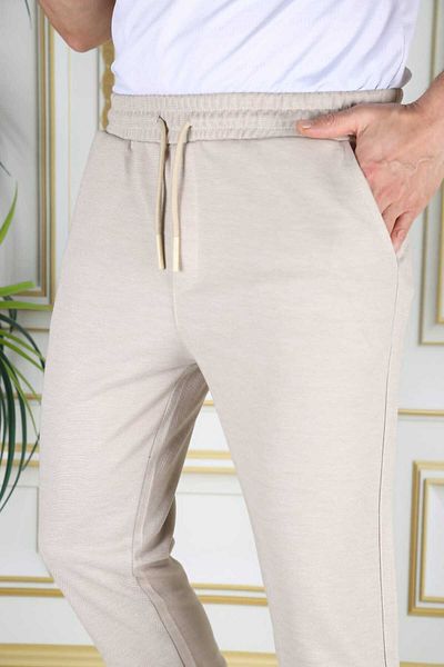 EXSPORT Ανδρικό παντελόνι Pique Fabric Slimfit Comfortable Fit Double Leg με πίσω τσέπη
