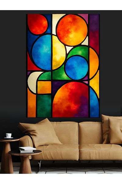 Tablomega Pânză decorativă cu model geometric abstract - pictură din lemn MDF