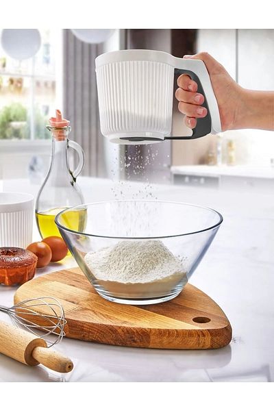 Rotanev New Generation Practical Latch Plastic Multi-Purpose Flour and Powdered Sugar Sieve Practical Flour Sieve