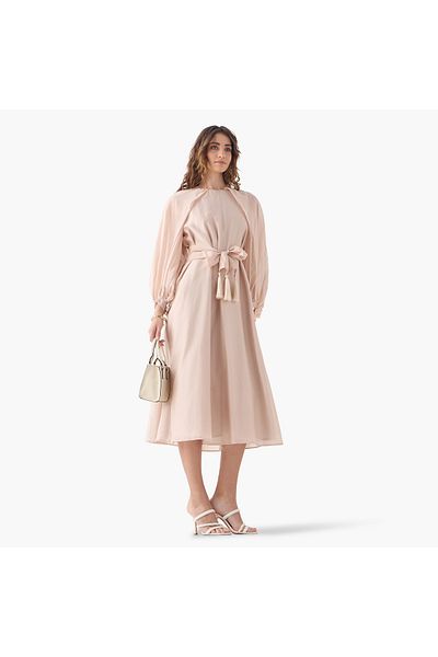 Iconic Iconic Volume Sleeves Dress with Tie-Ups