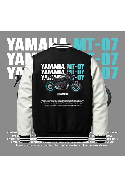 Edizen Yamaha MT-07 Premium Bomber Jacket Unisex Oversize 100% βαμβάκι