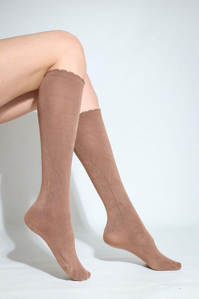 Daymod Rib Knee Socks,Bronze