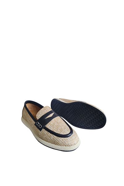 aayak&kabımofficial "Genuine Leather Straw Patterned Comfortable Women's Loafer Shoes – Elegance and Comfort Combined"