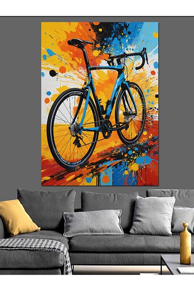 Tablomega Pânză decorativă cu model de biciclete albastre - MDF Lemn