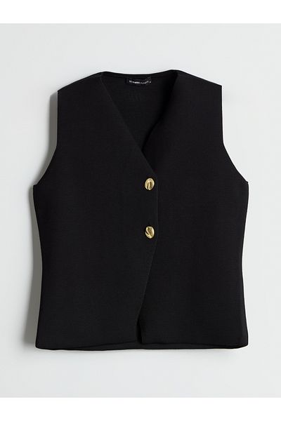 LC Waikiki Damen-Strickweste mit V-Ausschnitt