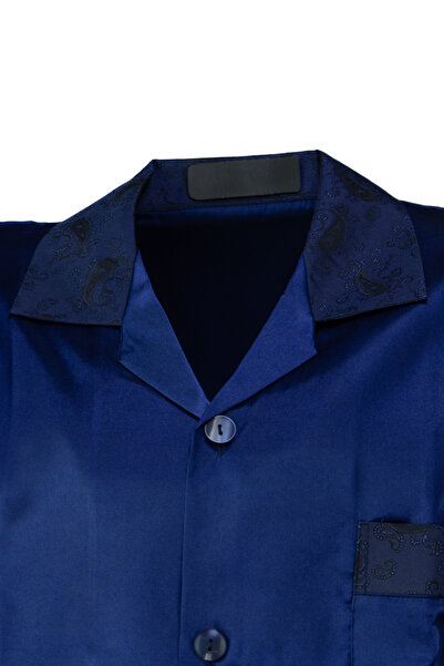 Oppland Erkek Şık Klasik Model Pijama Takımı Premium Saten Kumaş Eşsiz Model Cepli Tam Kalıp