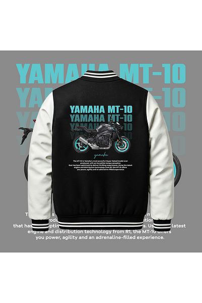 Edizen Yamaha MT-10 Premium Unisex Oversize 100% Cotton Bomber College Jacket