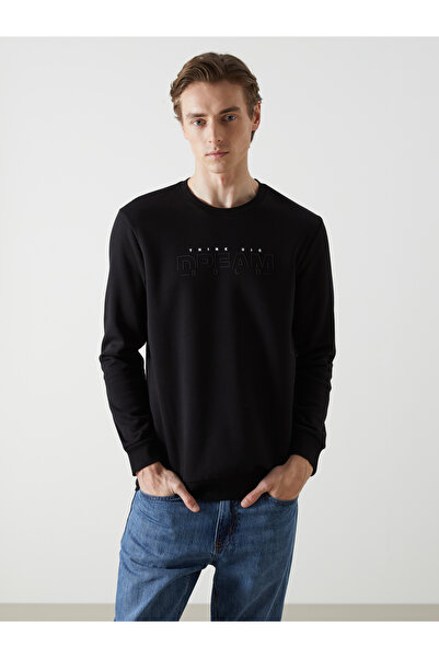 LC Waikiki Crew Neck Printed Men's Thick Sweatshirt