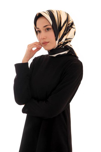Bursa İpek Χρυσό μεταξωτό μαντίλι Nilsu Pattern Twill
