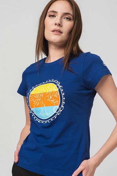 Pegas T-shirts WOMEN'S FAMILY WHEEL T-SHIRT ROYAL BLUE