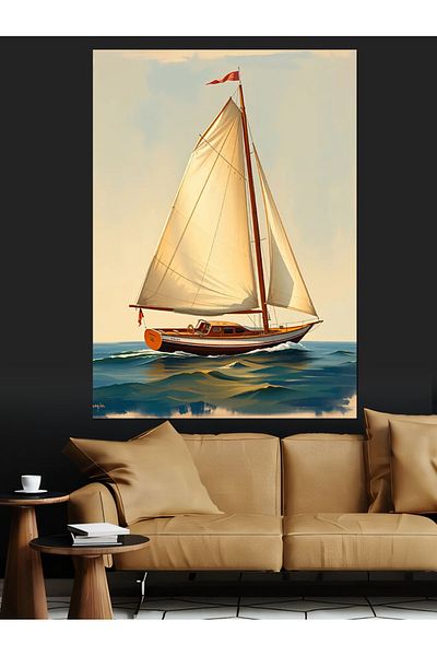 Tablomega Pânză decorativă cu mare și navigație - pictură din lemn MDF