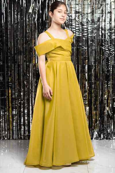 SUBU TASARIM Askılı Beli Lastikli Kız Çocuk Mezuniyet Abiye Elbisesi