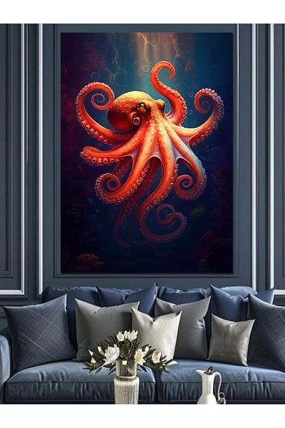 Tablomega Pânză decorativă Deep Sea Octopus - Lemn MDF