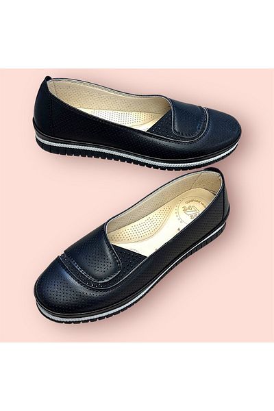 KAFKASLAR AYAKKABI Elastic Stone Detailed Orthopedic Daily Ballet Shoes