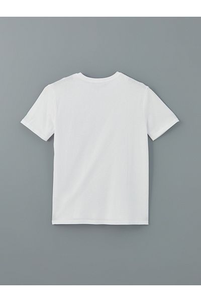 LC Waikiki Kurzärmliges, bedrucktes Herren-T-Shirt aus gekämmter Baumwolle mit Rundhalsausschnitt