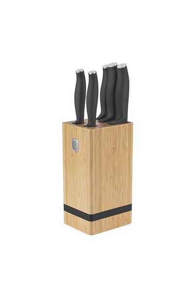 Berlinger Knife set with holder BAMBOO 6 pcs Anthracite Collection