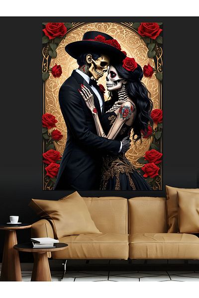 Tablomega Love And Masks Διακοσμητικός Καμβάς - Ξύλινος Πίνακας MDF