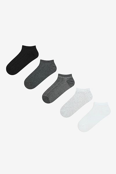 Penti 5 Paar mehrfarbige Booties-Socken aus Baumwolle mit Zickzackmuster