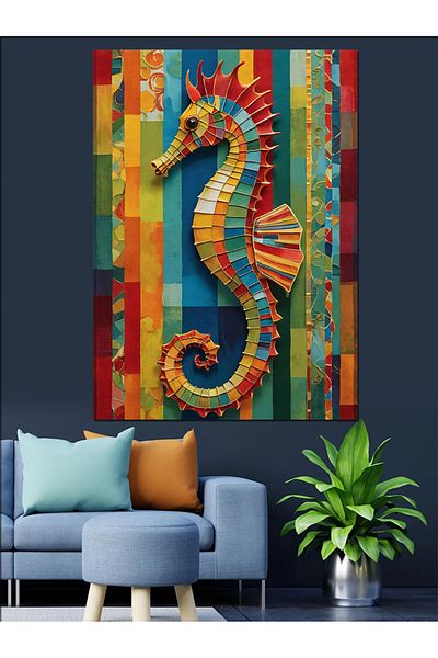 Tablomega Pânză decorativă cu decor caiac colorat - MDF Lemn