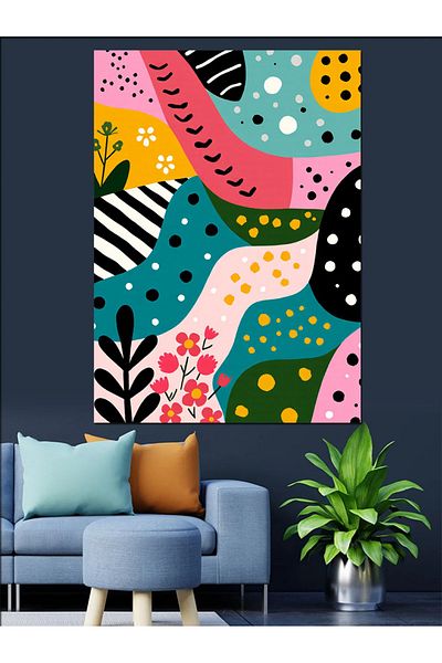 Tablomega Pânză decorativă cu model abstract colorat - pictură din lemn MDF