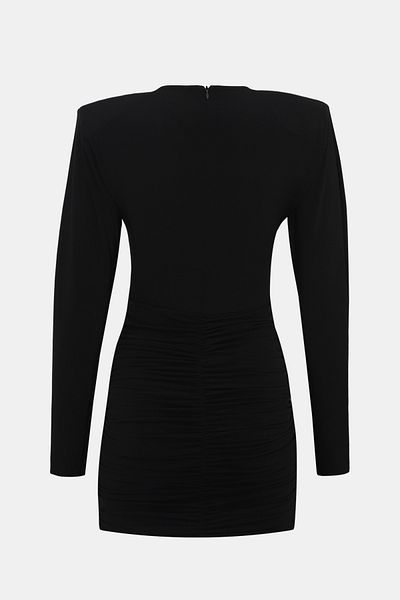 Açelya Okcu Premium Drape Detailed Padded Flexible Mini Dress