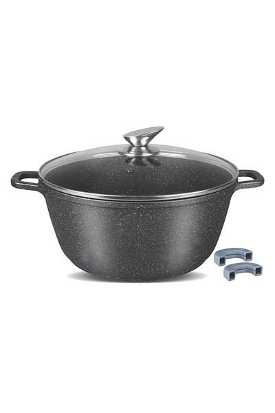 CLIKON 36cm Marble Casserole – Premium Die-Cast Aluminum, Nonstick & Durable