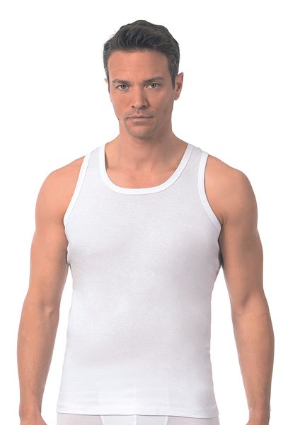 ÖZKAN underwear Özkan 0113 6 Pack Men's Cotton Flexible Soft Ribbed Thick Strap Undershirt