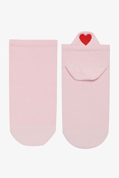 Penti Опаковка от 3 розови бели чорапи Tab Lovely Heart