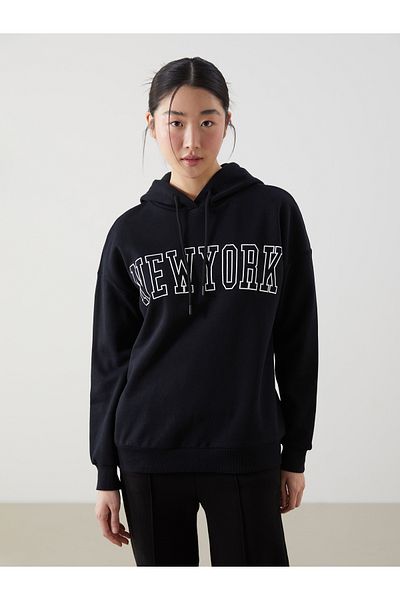 LC Waikiki Γυναικεία χοντρή κουκούλα με στάμπα New York