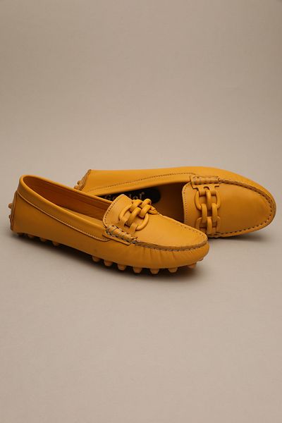 Gondol Mocasnic clasic de damă galben 37 TTX.7018 din piele naturală