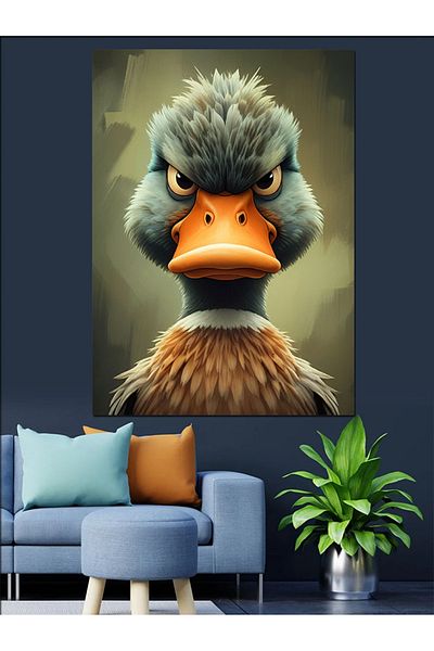 Tablomega Angry Duck Portrait Διακοσμητικός Καμβάς - Ξύλινος Πίνακας MDF