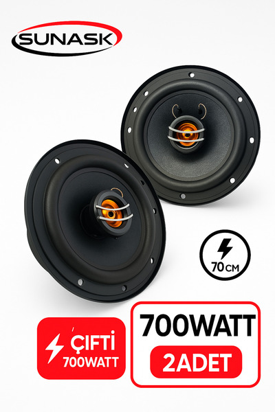 SUNASK Ben Audıo Çifti 700 Watt 16 Cm Araba Oto Hoparlör Tweeter'lı Kutu Içeriği 2 Adet