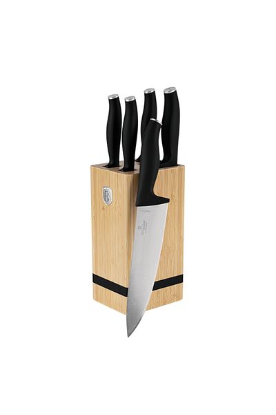 Berlinger Knife set with BAMBOO stand 6 pcs Matte Black Collection