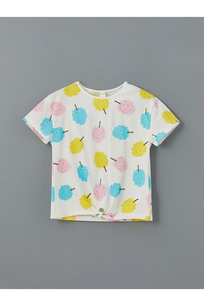 LC Waikiki Crew Neck Printed Girl's T-Shirt
