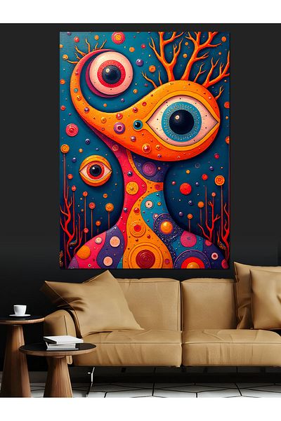 Tablomega Pânză decorativă cu creatură abstractă colorată - pictură din lemn MDF