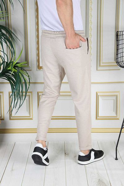 EXSPORT Ανδρικό παντελόνι Pique Fabric Slimfit Comfortable Fit Double Leg με πίσω τσέπη