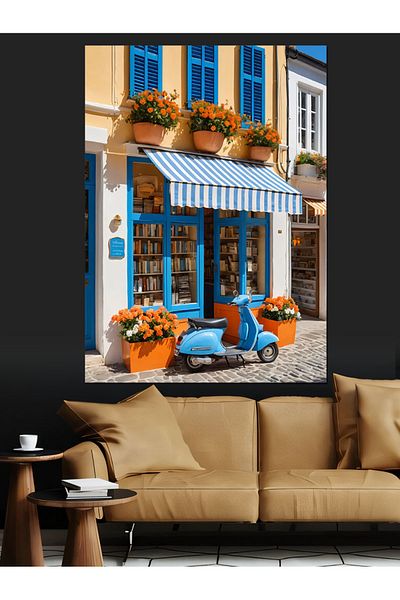 Tablomega Pânză decorativă de stradă în stil mediteranean - Lemn MDF