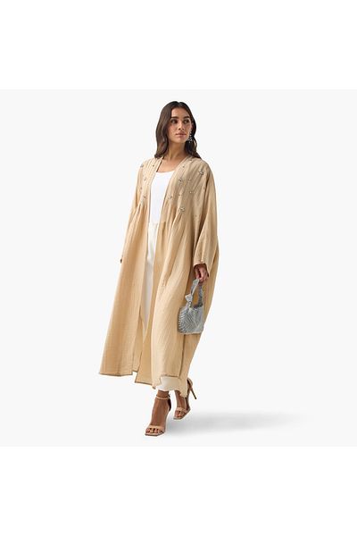 Iconic Embellished Longline Shrug with Long Sleeves