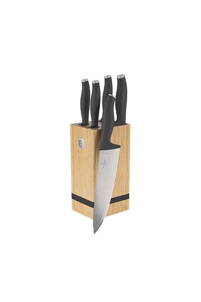 Berlinger Knife set with holder BAMBOO 6 pcs Anthracite Collection