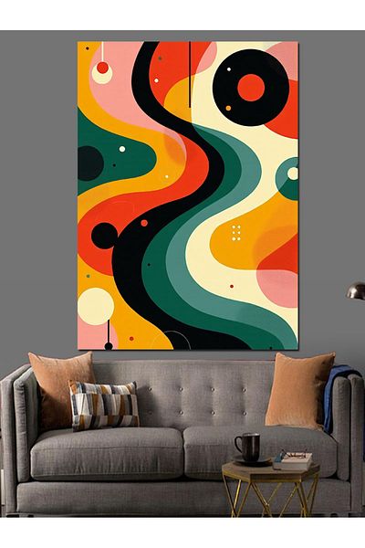 Tablomega Pânză decorativă Waves of Abstract Color - MDF Wood Table