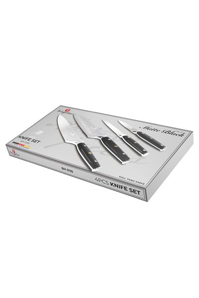 Berlinger Stainless Steel Knife Set 4 Pieces Matte Black Collection