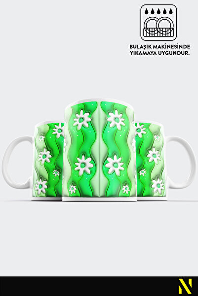 nilizma Flower Patterned Colorful Mug – 330 ml Mug |   Stylish and Durable Design