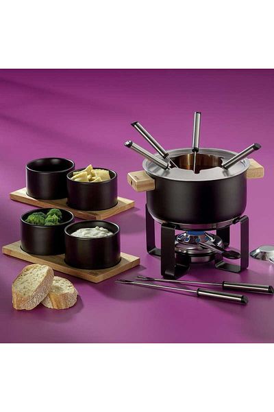 KELA Keck Lang Gunten fondue set stainless steel black 19.0cm 20.0cm 1.6l