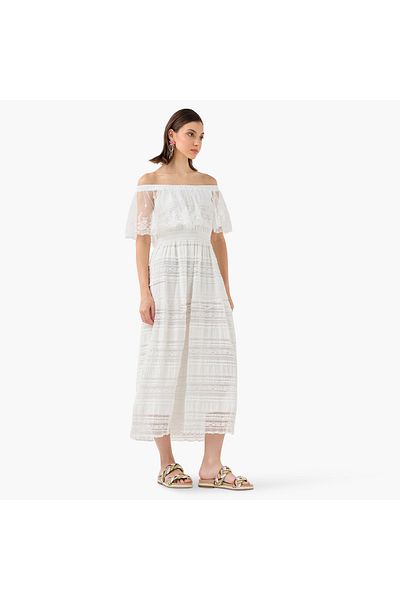 2Xtremz 2Xtremz Embroidered Off Shoulder Dress