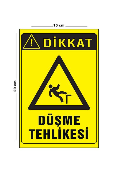 Lucena Metal Fall Hazard 15 cm X 20 cm Warning Sign Direction Sign