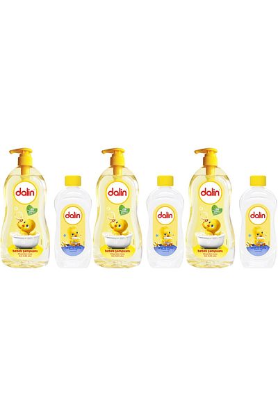Dalin Baby Shampoo Classic 700ml with Pump + 100ml Baby Oil (Comfortable and Happy) (Set of 3)