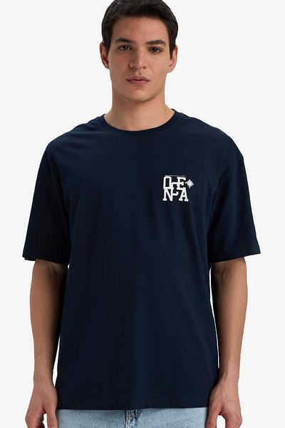 DeFacto Νέα σεζόν Comfort Fit Crew Neck εμπριμέ κοντομάνικο μπλουζάκι