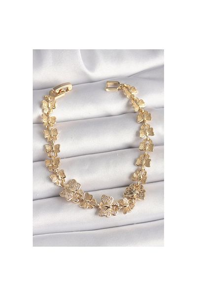 Skygo Brass Gold Color Zircon Stone Butterfly Model Chain Women's Bracelet - Tj-Bb6834