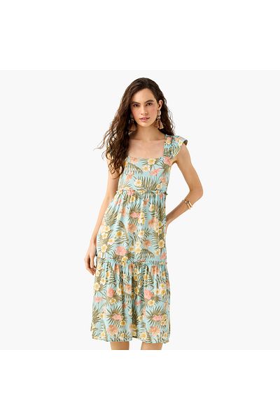 FAV Flower Print Viscose Cover-Up
